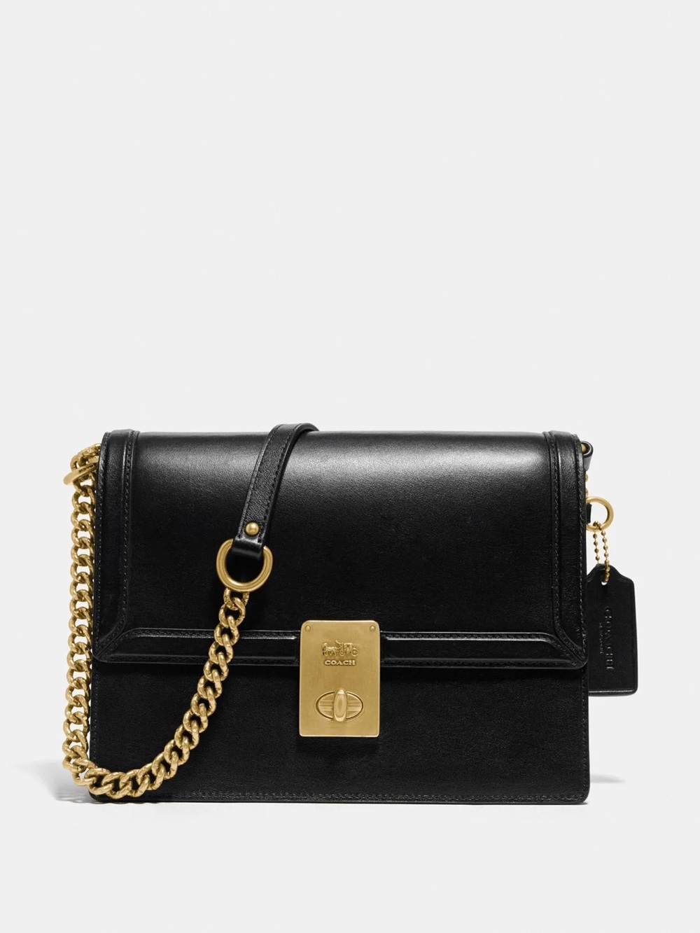 Coach hutton black chain shoulder bag